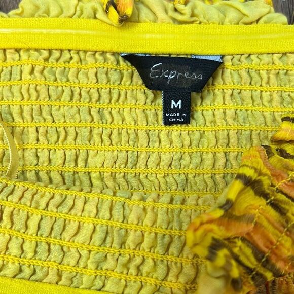 Express Y2K Silk Yellow Party Tube Top Size Medium - Picture 5 of 7